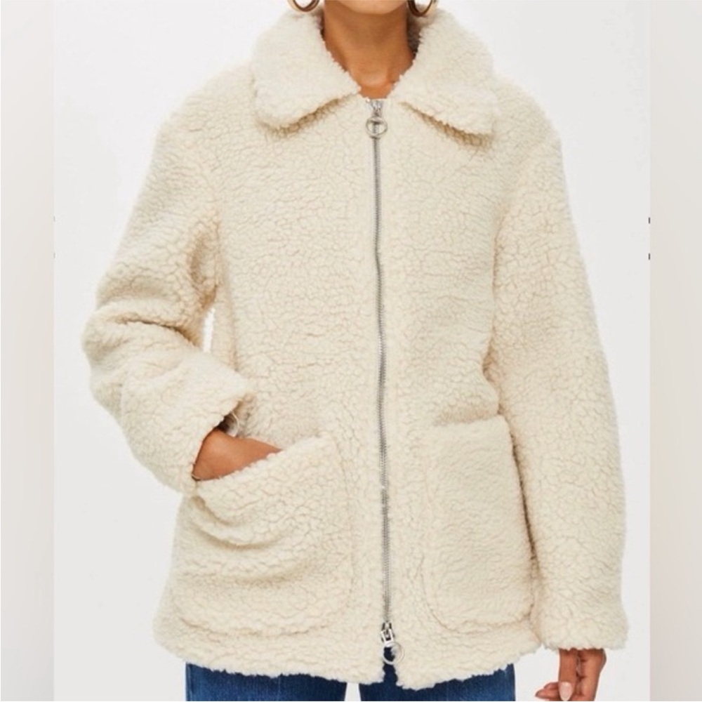 Topshop Cozy Cream Sherpa Jacket